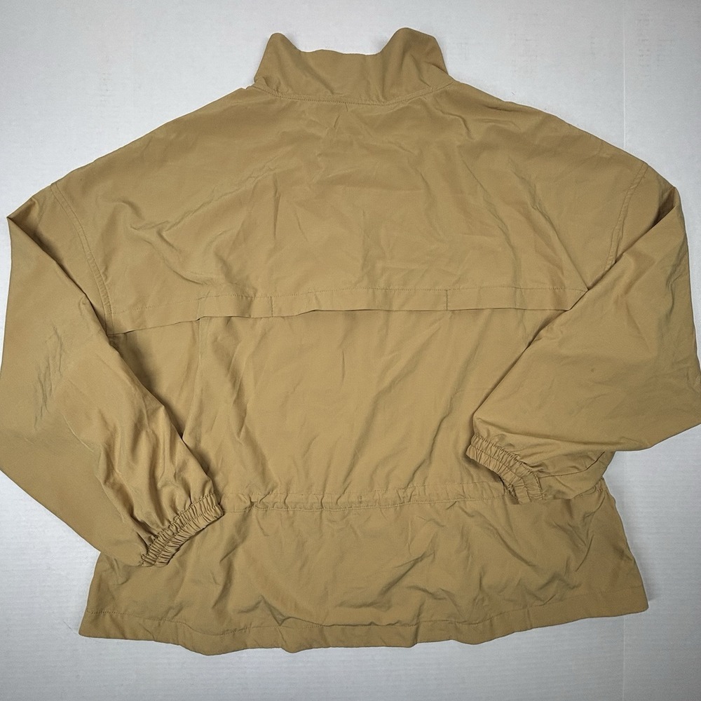 OLD NAVY Loose Stretch Tech Cinched Waist Crop Jacket XL ZipUp Mustard Vent EUC - Picture 4 of 12